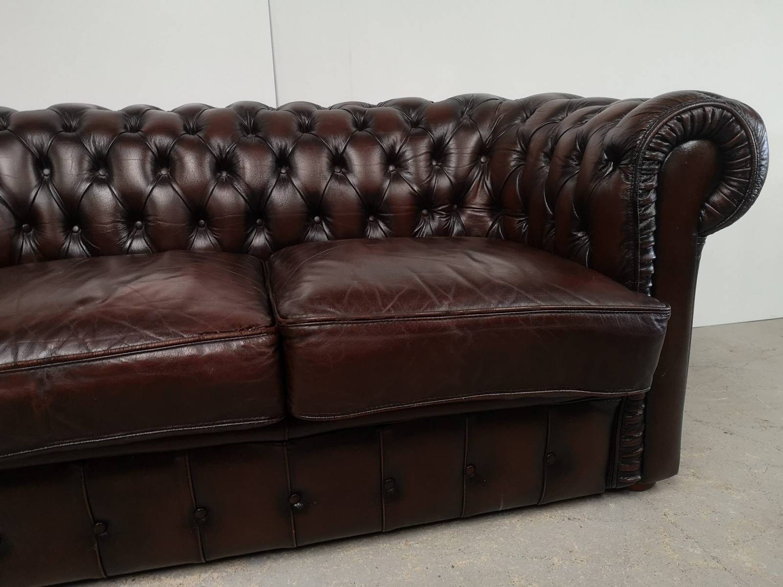 commander canapé chesterfield cuir marron deux places authentique chesterfield proche Rennes