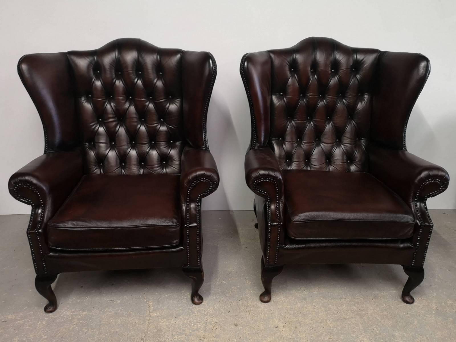 achat fauteuils chesterfield cuir marron deuxième main à Marseille