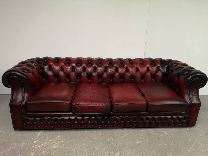 acheter canapé chesterfield cuir bordeaux quatre places proche Paris