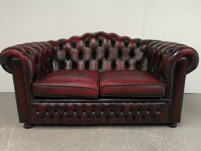 achat canapé chesterfield cuir bordeaux deux places occasion pas cher à Brest