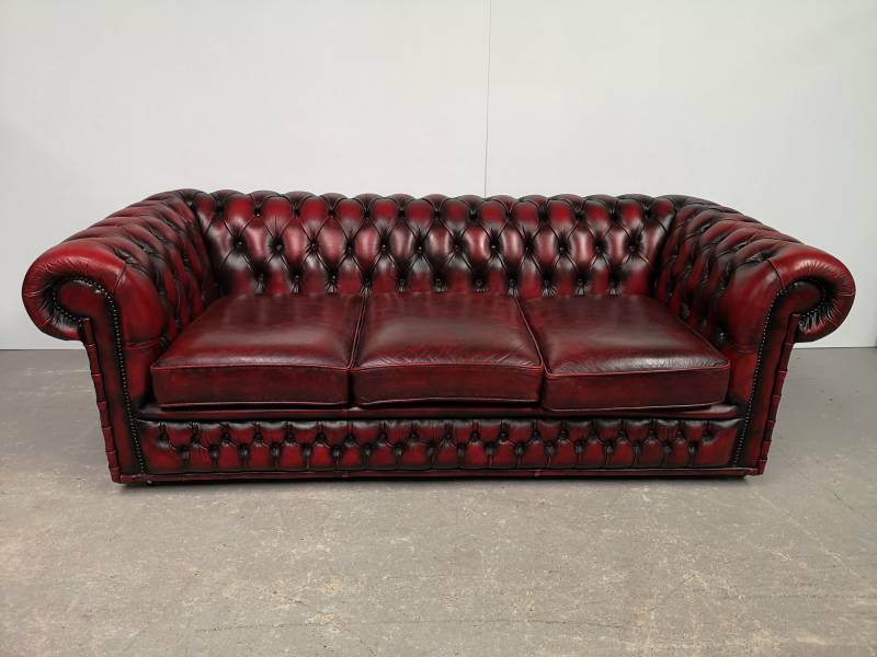 acheter canapé chesterfield cuir bordeaux trois places style vintage proche Lille