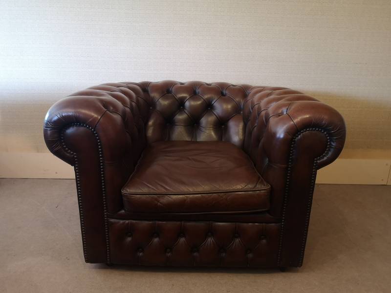 acheter fauteuil chesterfield cuir marron qualité premium proche Paris