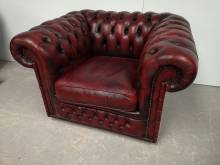 trouver fauteuil chesterfield cuir bordeaux authentique à Lyon