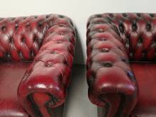 a vendre paire fauteuils chesterfield cuir rouge style déco loft à Paris