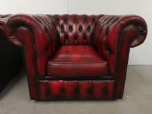 acheter en ligne fauteuils chesterfield cuir rouge occasion pas chers à Paris