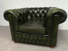 acheter fauteuil chesterfield cuir vert ancien authentique proche Paris