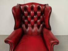 achat fauteuil chesterfield cuir bordeaux ancien style anglais à Paris