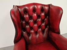 vends fauteuil bergère chesterfield cuir bordeaux ancien proche Paris