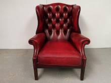 acheter fauteuil bergère chesterfield cuir bordeaux vintage à Paris