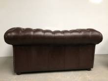 vends canapé chesterfield cuir marron deux places style vintage  proche Rennes