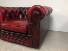 achat fauteuil chesterfield cuir rouge antique confortable ancien à Orléans