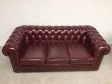 trouver canapé chesterfield cuir bordeaux trois places seconde main proche Lyon