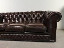 vente en ligne canapé chesterfield cuir marron trois places qualité prémium confortable à Lyon
