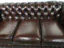 trouver canapé chesterfield cuir marron trois places véritable proche Lyon