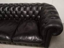 commander canapé chesterfield cuir noir trois places véritable chesterfield à Lille