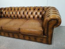 trouver canapé chesterfield cuir marron trois places authentique chesterfield proche Paris