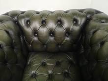 vends fauteuil chesterfield cuir vert import direct Angleterre  proche Paris
