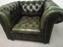 acheter en ligne fauteuil chesterfield cuir vert seconde main proche Paris