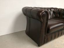 vends canapé chesterfield cuir marron vintage deux places authentique chesterfield  proche Paris