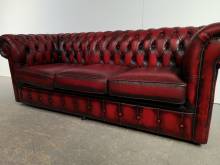 commander canapé chesterfield cuir rouge trois places deuxième main proche Marseille