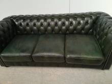 commander canapé chesterfield cuir vieilli vert trois places style décoration loft proche Orléans