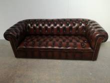 commander canapé chesterfield cuir marron trois places deuxième main proche Brest