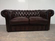 vente canapé chesterfield cuir marron deux places style vintage proche Rennes