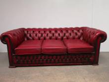 acheter canapé chesterfield cuir rouge trois places authentique proche Rennes