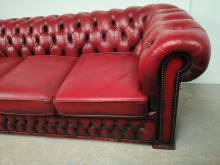vente en ligne canapé chesterfield cuir rouge trois places occasion pas cher proche Rennes