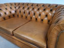 vente canapé chesterfield cuir marron authentique proche Laval