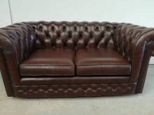 vente canapé chesterfield cuir marron deux places deuxième main proche Le Havre deuxième ma