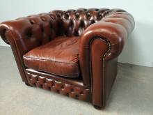 vente fauteuil chesterfield cuir marron véritable chesterfield proche Rouen