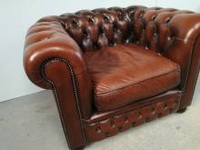 trouver fauteuil chesterfield cuir marron style cottage anglais proche Rouen