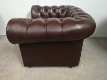 acheter en ligne fauteuil chesterfield cuir marron style décoration loft vintage à Montpellier