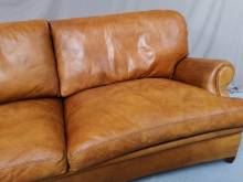 vente canapés vintage cuir marron style ancien proche Paris