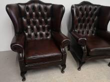 acheter paire fauteuils chesterfield cuir marron authentique chesterfield proche Marseille
