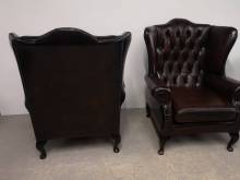 vends fauteuils chesterfield cuir marron seconde main proche Marseille