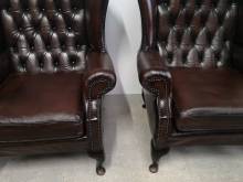 acheter en ligne paire fauteuils chesterfield cuir marron haut de gamme proche Marseille