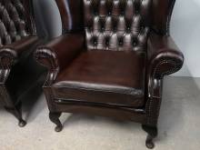 vente en ligne paire fauteuils chesterfield cuir marron style bars anglais proche Marseille