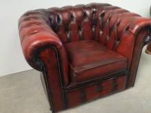 vends fauteuil chesterfield cuir bordeaux deuxième main proche Clermont-Ferrand