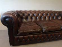 commander canapé chesterfield cuir marron trois places vintage proche Chartres