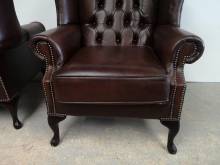 vente en ligne fauteuils chesterfield cuir marron anciens anglais proche Nantes