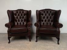 acheter fauteuils chesterfield cuir marron style anglais vintage proche Nantes