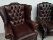 vente fauteuils chesterfield cuir marron seconde main proche Nantes