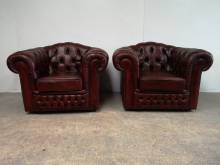 acheter fauteuils chesterfield cuir bordeaux vintage proche Lyon