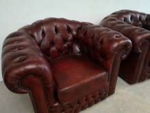 vends fauteuils chesterfield cuir bordeaux style décoration industrielle proche Lyon
