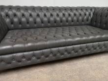 vends canapé chesterfield cuir gris deuxième main proche Lille