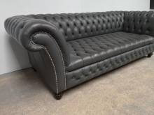 commander en ligne canapé chesterfield cuir gris trois places véritable chesterfield proche Lille