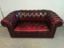 vente en ligne canapé chesterfield cuir bordeaux deux places deuxième main proche Strasbourg