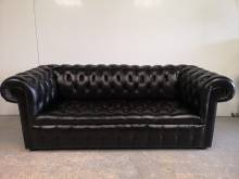 acheter canapé chesterfield cuir noir trois places vintage proche Rennes